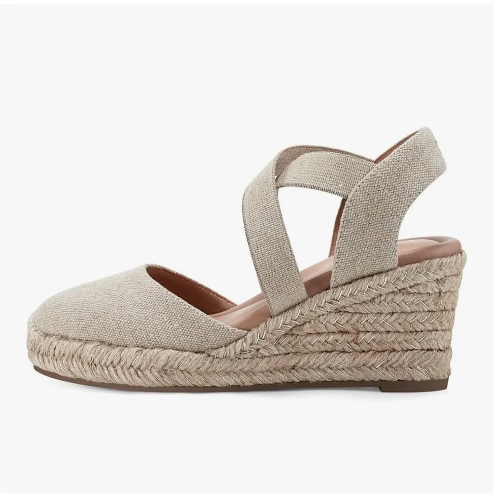 Worn Once Easy Spirit Women's Meza Espadrille Wedge Sanda - Picture 7 of 10